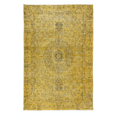 Tapis turc contemporain fait à la main 6,4 x 9,4 pi