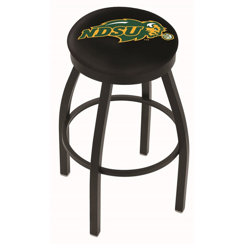 NCAA Swivel 25" Counter Stool, Black Wrinkle, North Dakota State University - Black