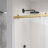 56 - 60*76 Inch Double Sliding Soft Close Shower Door, 8mm Thick Glass, Easy Cleaning Coating In Brushed Gold, Bathroom Essential Item, Corrosion Door Inch, Feature Option, Lightweight And Strong