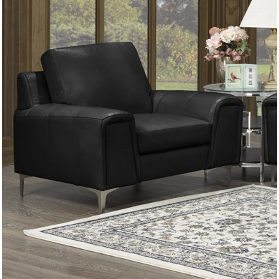 Fauteuil en cuir fleur Raghul