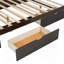 Grand lit plateforme en bois avec lit gigogne et 2 tiroirs, espresso