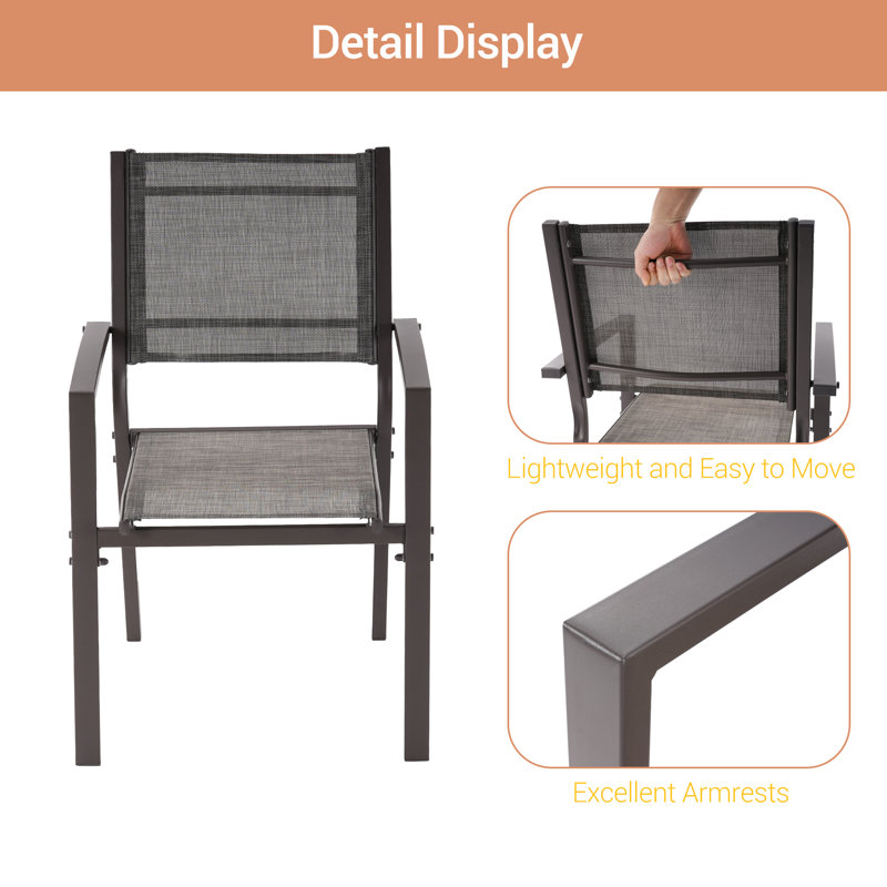 Chaise de patio (ensemble de 2), Gris