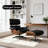 Premium Genuine Leather Lounge Chair With Solid Wood Frame, Steel Legs, Reclining Feature, And Footrest-162894138-167330015