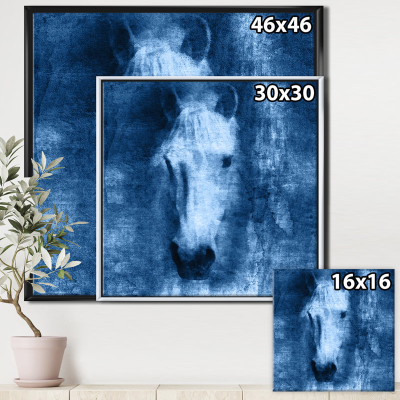 «Farmhouse Horse», reproduction d'art sur toile, H 16 po x l 16 po x P 1 po, Cadre flottant noir