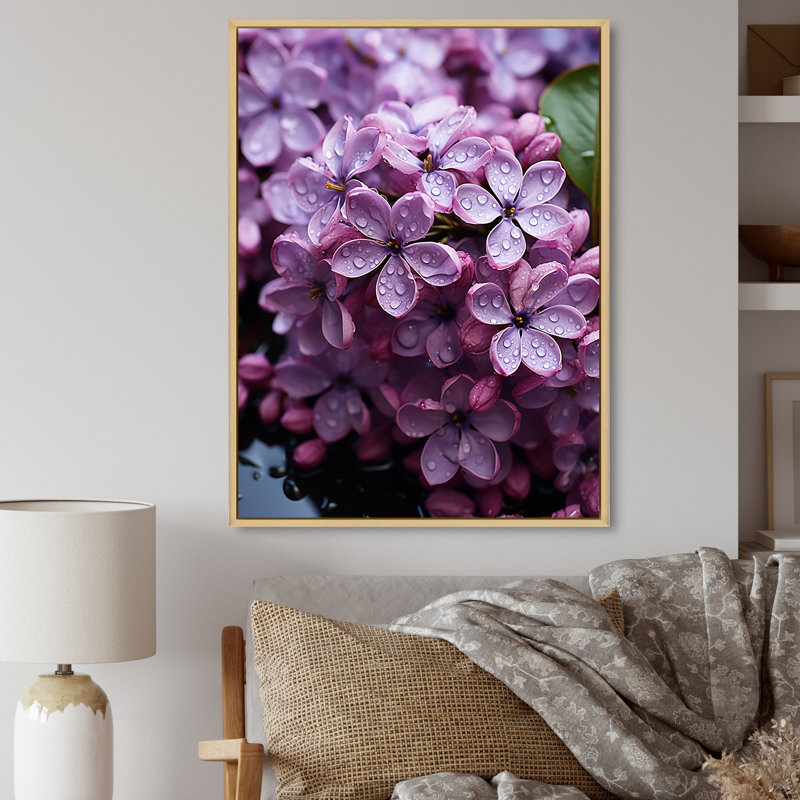 " Lilacs Lavender Serenade I ", 32" H x 16" W x 1" D, Natural