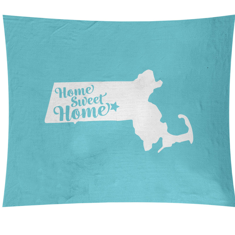 Tapisserie murale Home Sweet Worcester, H 88 po x l 104 po, Bleu sarcelle