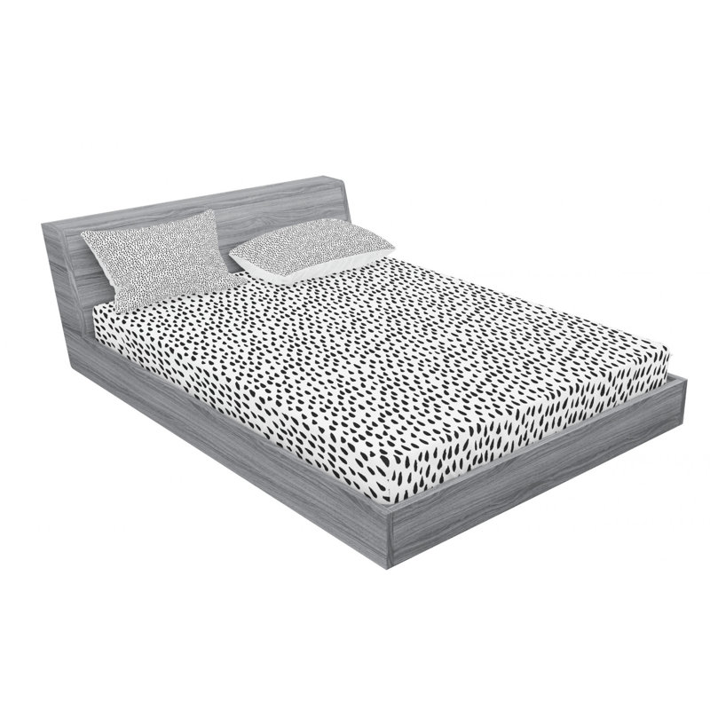 Microfiber Geometric Sheet Set, Queen Sheet Set with Fitted Sheet