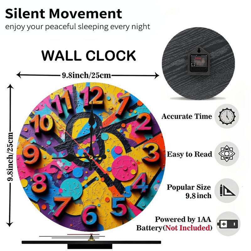Colorful Artistic Wall Clock Design