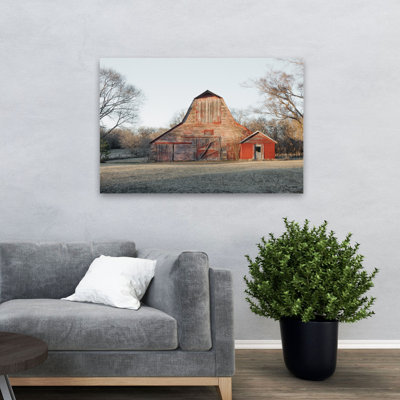 Grange dans le cœur contemporain bleu gris paysage grange brun