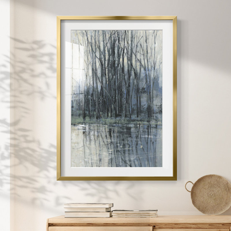 Verre bleu Catalina Island - toile tendue avec châssis, H 28,5 po x l 20,5 po, Doré