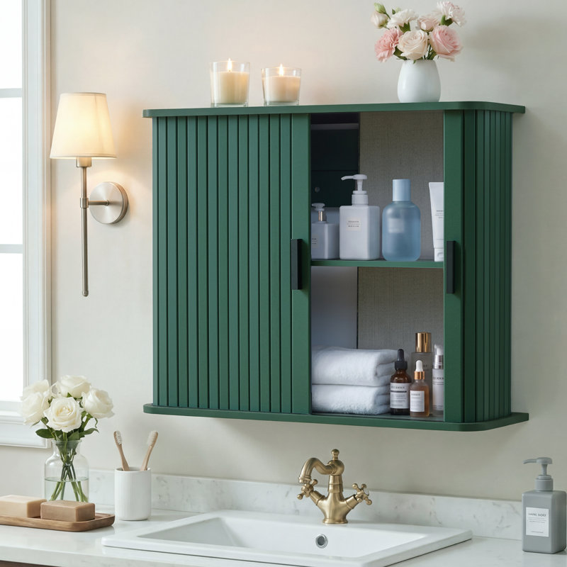 Armoire murale de salle de bain, Vert