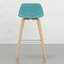 2 tabourets de bar / de comptoir rembourrés bleus - 2 paires de tabourets de style moderne Mid-Century