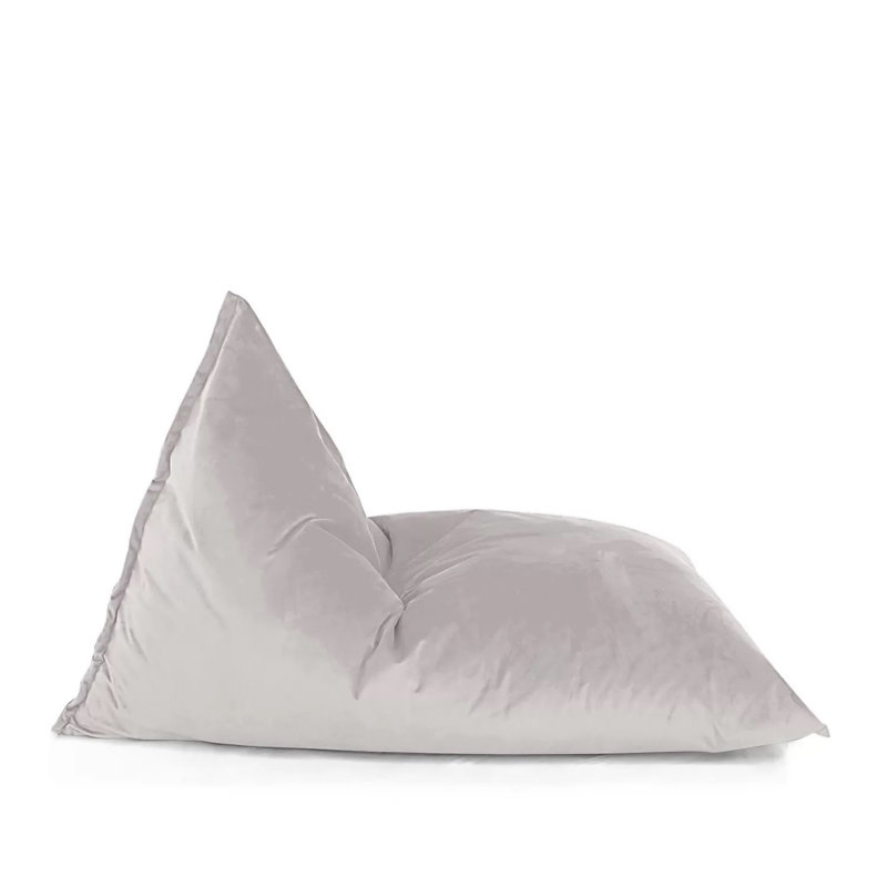 Extra Large Gigami Triangular Velvet Bean Bag Cover -78.75" X 52.75" - Ivory, Ivory Polyester