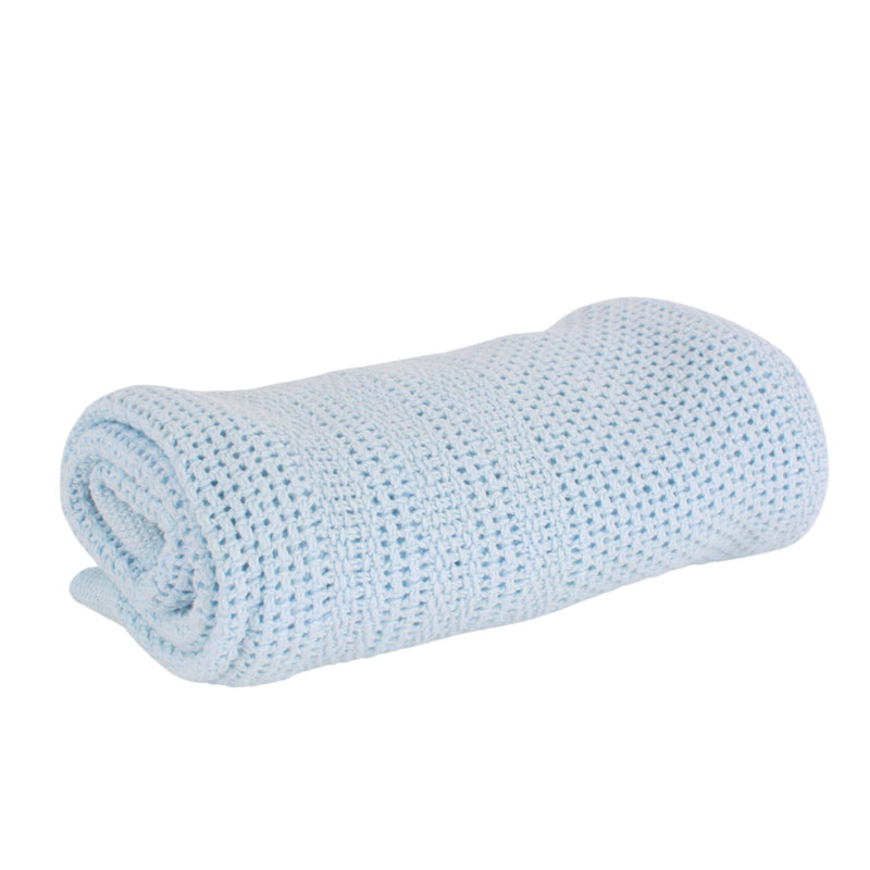 Brunson Cotton Stroller Blanket, Blue