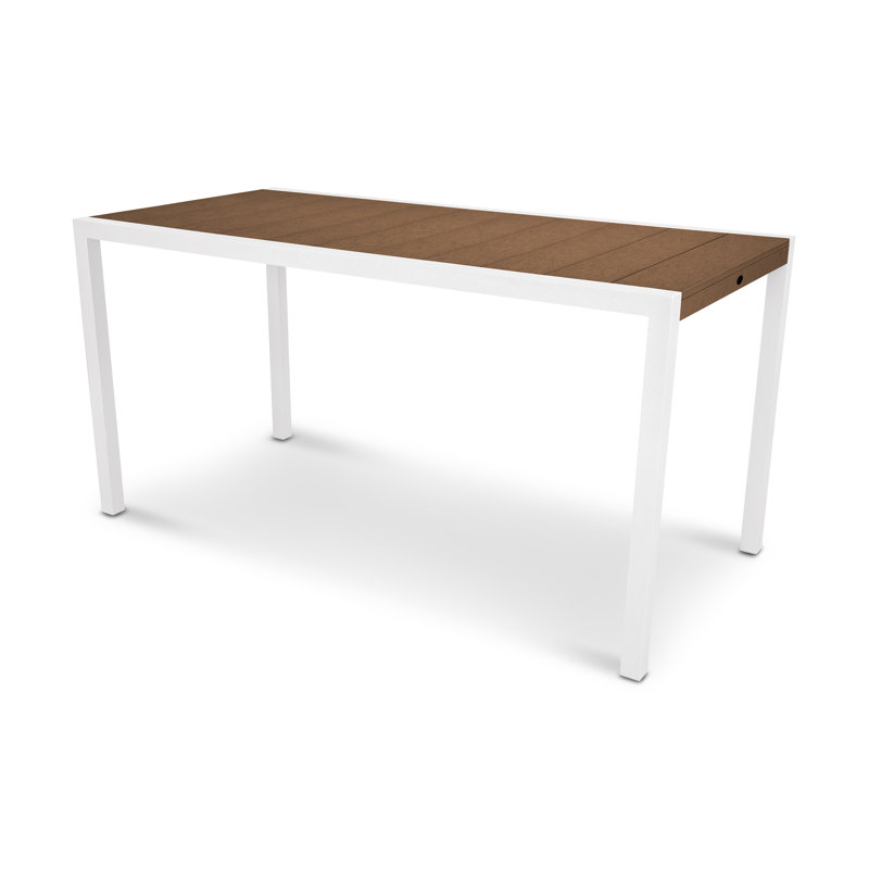 Table de comptoir POLYWOOD Surf City, 36 po x 73 po, Blanc texturé / Cabane