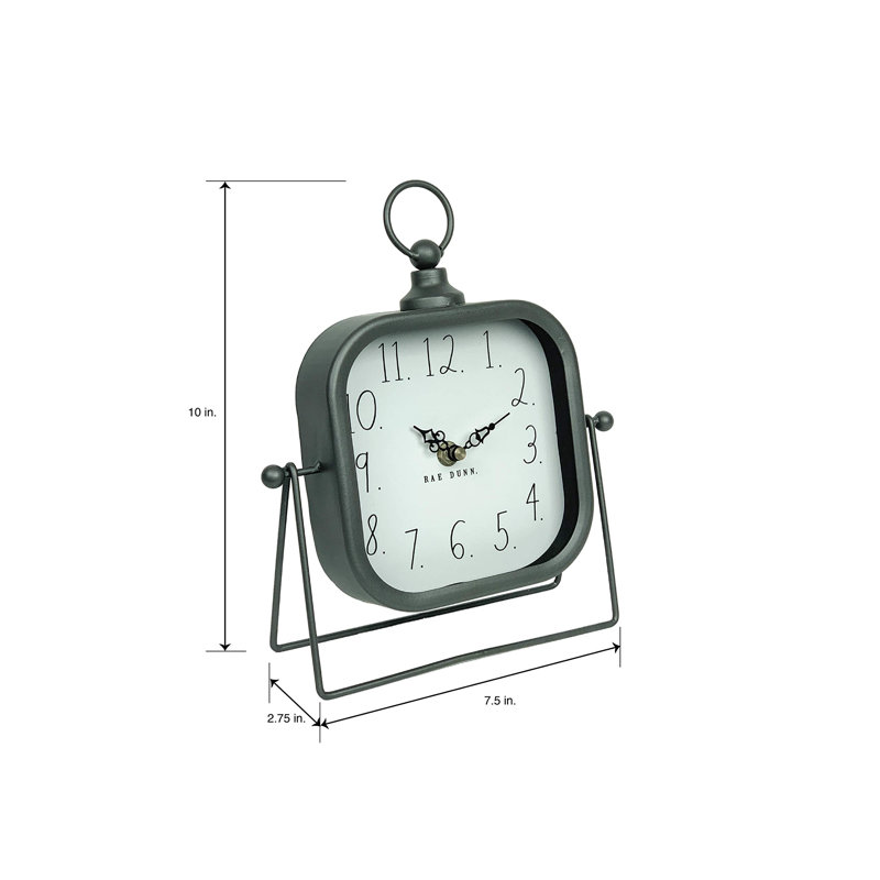 Horloge de table numérique à quartz en acier inoxydable en gris