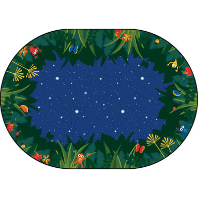 Tapis bleu / vert Peaceful Tropical Night