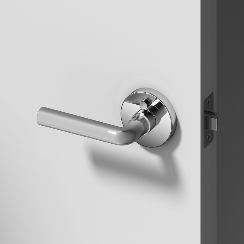  Poignée de porte Arc d'intimité moderne pour (lit et salle de bain) - style minimaliste élégant en chrome, Chrome chrome