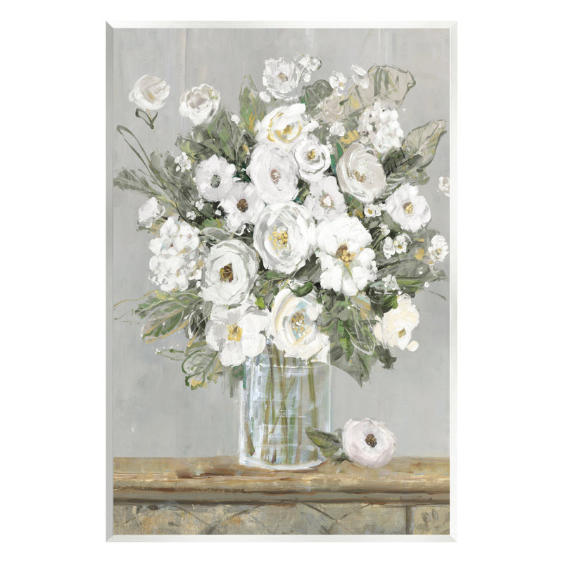 «Az-386-Wood White Bouquet, peinture sur toile» par Sally Swatland, H 15 po x l 10 po x P 0,5 po