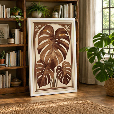 Monstera Triptych Botanical - Wrapped Canvas