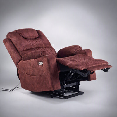 Fauteuil releveur électrique surdimensionné avec positions infinies, un seul moteur, porte-gobelets, ports USB et Type-C, et massage complet du corps pour un confort optimal