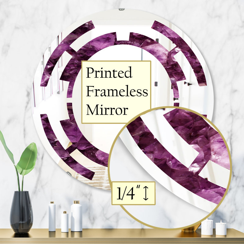 Miroir mural sans cadre moderne space gemme, 31,5 po x 31,5 po