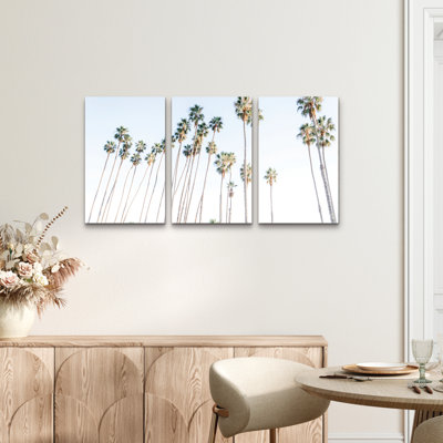Ensemble de 3 panneaux muraux - Elena Chukhlebova «Santa Barbara Vibes», art mural sur toile pour le salon, la chambre à coucher ou le bureau 