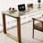 Brown Rectangular Sintered Stone + Solid Wood desk-2127021750