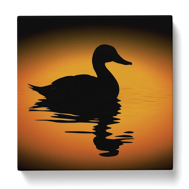 Duck Silhouette No.2 - Wrapped Canvas