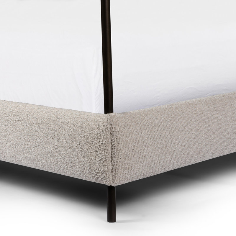 Anderson Upholstered King Canopy Bed, Queen, Knoll Natural