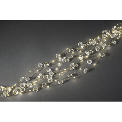 Lichterkette 200-flammig in Gold/Transparent