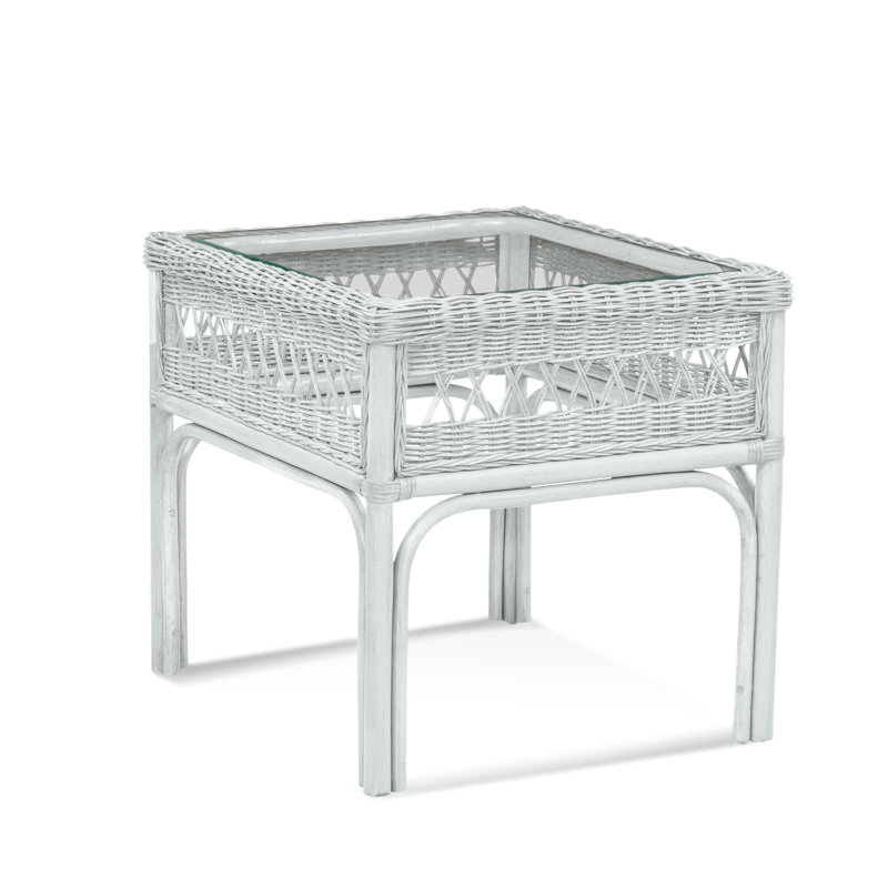 Nassau End Table, Frost White, 22" H x 26" W x 22" D
