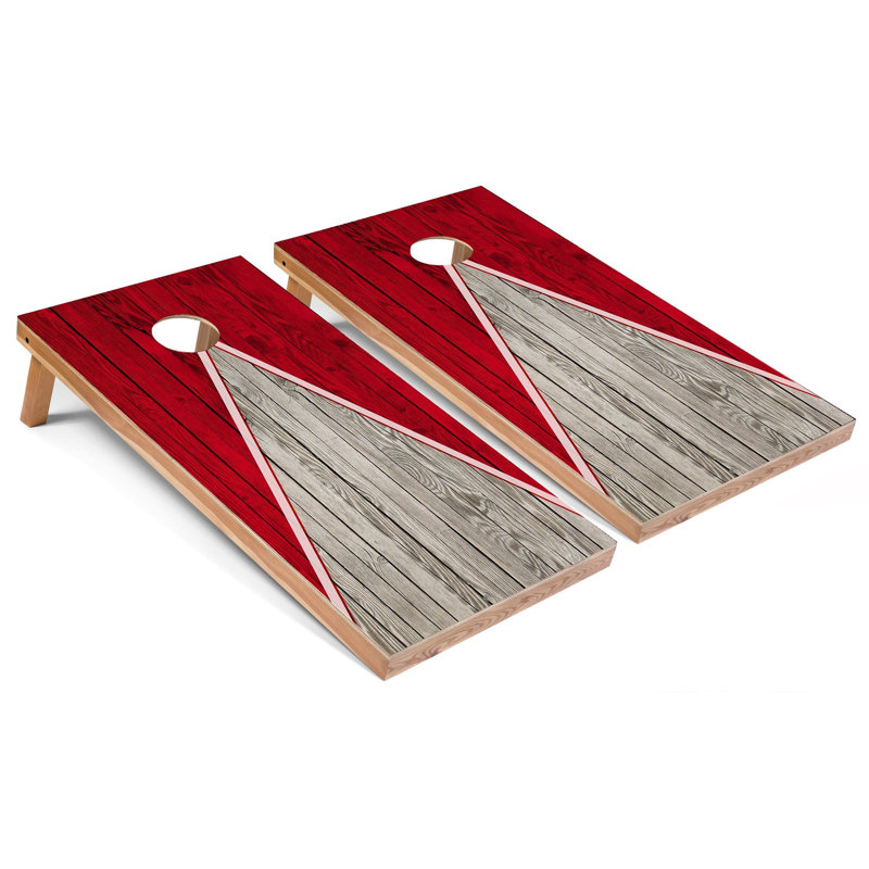 Ensemble de cornhole toutes saisons Red Pyramid | Comprend (2) planches (8) sacs et accessoires optionnels, Rouge