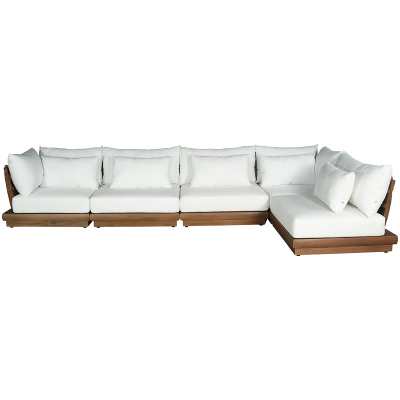 Canapé modulaire d'extérieur rembourré Ivry, Blanc