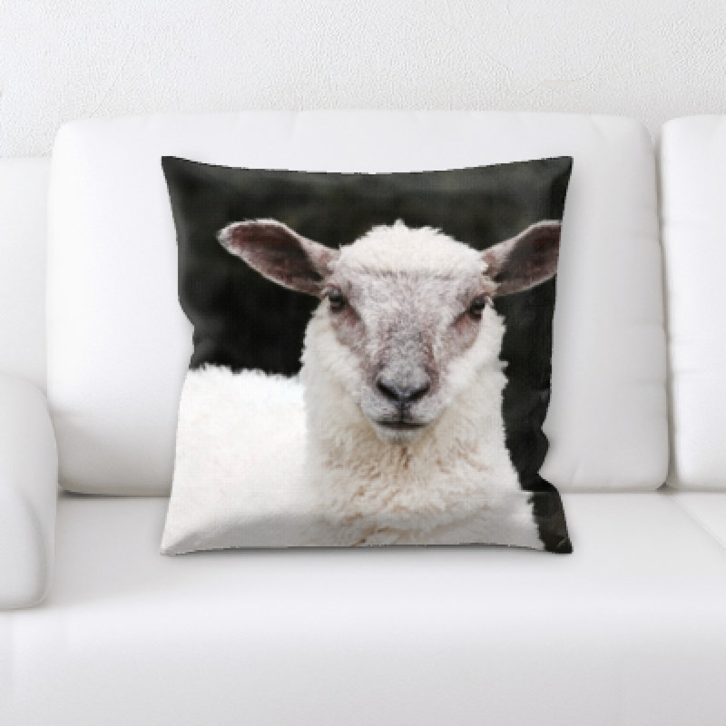 Sheep Microsuede Reversible Throw Pillow