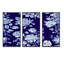 «Light Blue Roses On Dark Blue», 3 pièces, cadre flottant, impression sur toile-1503345998-1503346000