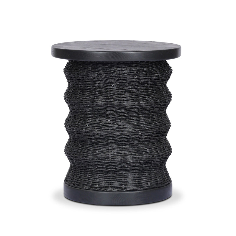Brailey End Table-Smoked Natural Sungkai, Black Stained Sungkai