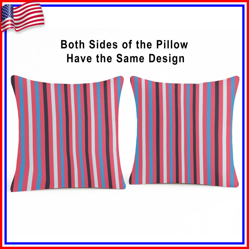 Vertical Striped Pattern Double Sided Throw Pillows, 20 x 20 inches