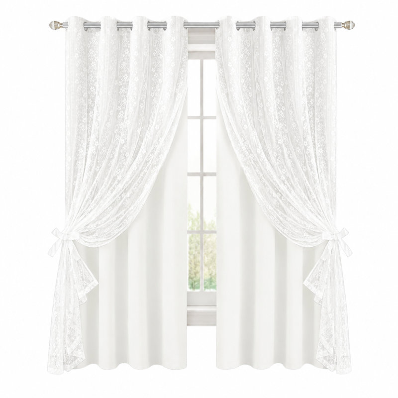 Rideaux occultants blancs pour chambre de 84 pouces de long