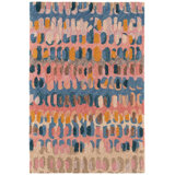 Paint Chip Coral Hand Micro Hooked Wool Rug