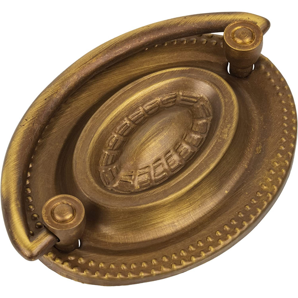 Hepplewhite Antique Brass Drawer Bail Pull ( 