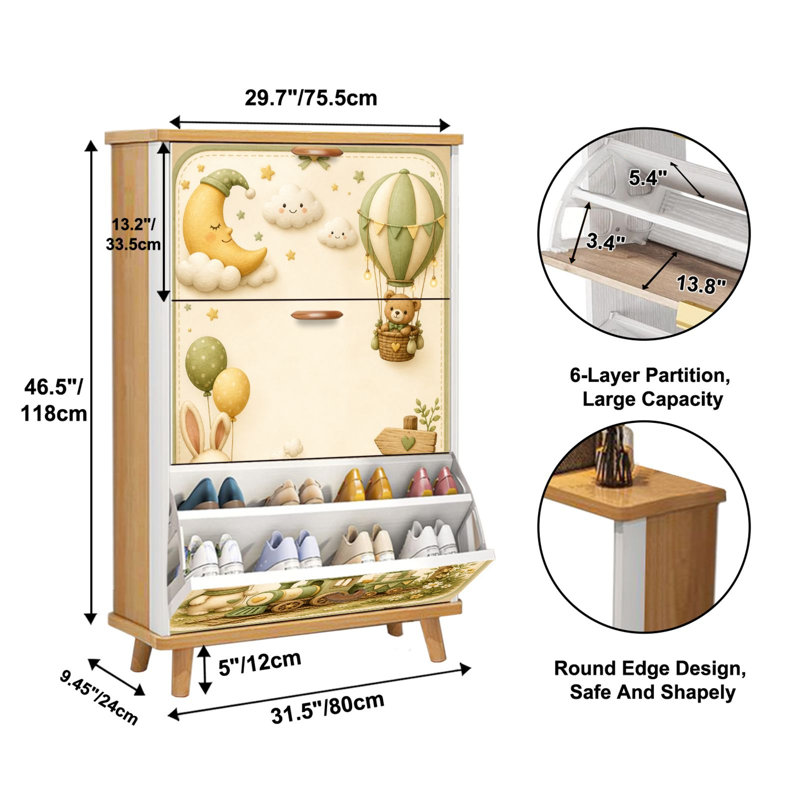Armoire de rangement pour chaussures en pastel avec 3 tiroirs rabattables et minimaliste pour animaux, Couleur 6