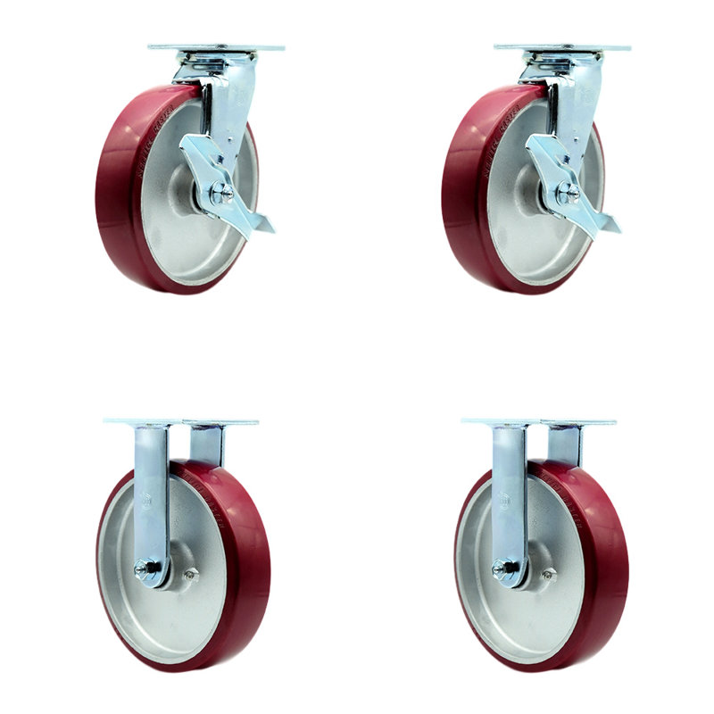 4 Piece Poly on Aluminum Caster Set