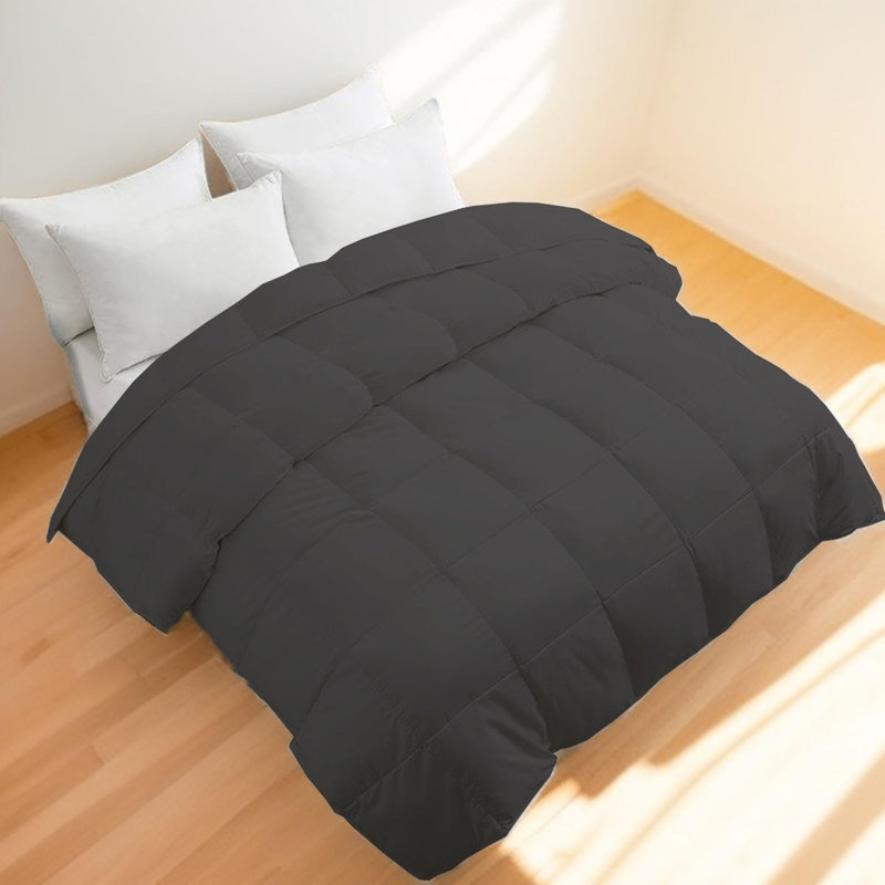 Édredon noir en microfibre, Édredon simple