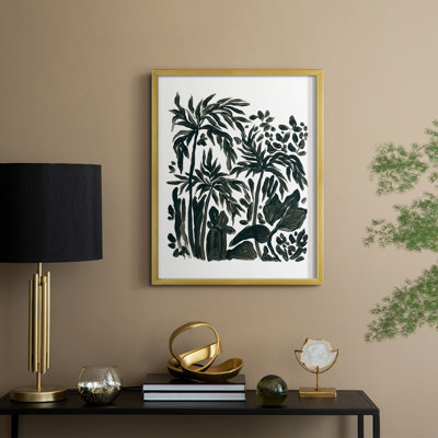 Ink Jungle III Framed Print - Solid Wood