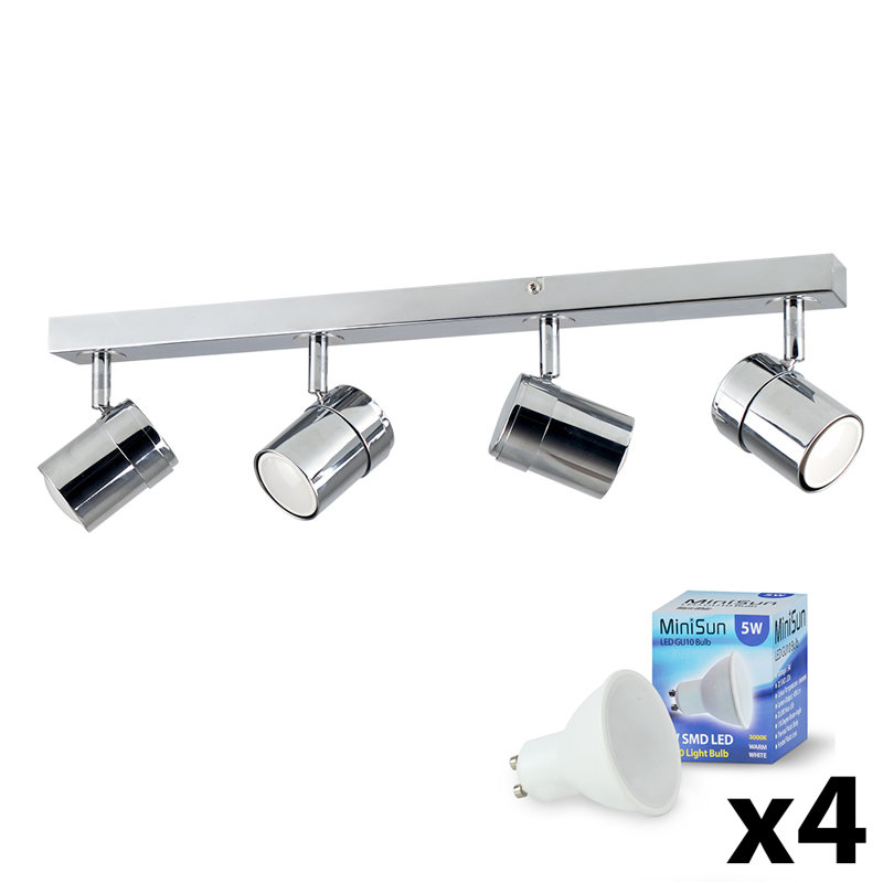Lacey 4-Light 54cm Ceiling Spotlight, Black Chrome, 3000K