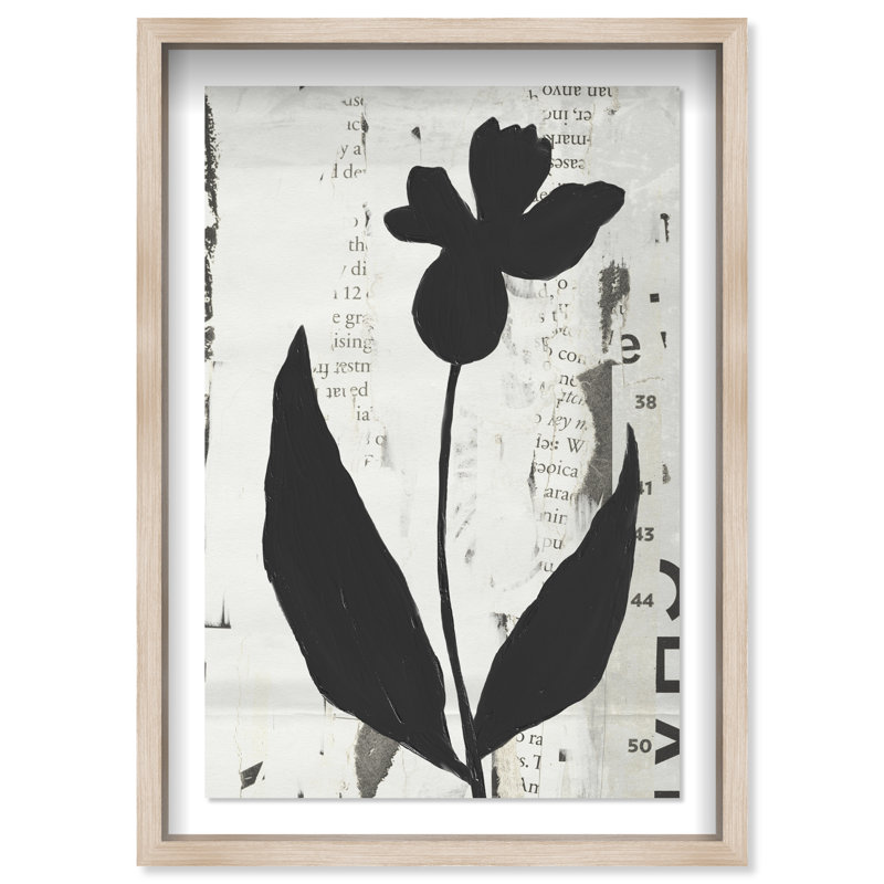 Single Orchid Print by Oliver Gal, 16.5"H x 11.5"W, Natural Oak Shadowbox