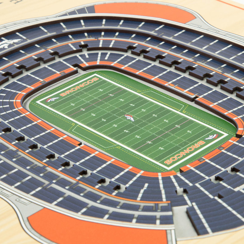 Art mural NFL 5 couches Stadiumview, Broncos de Denver, Bleu sarcelle