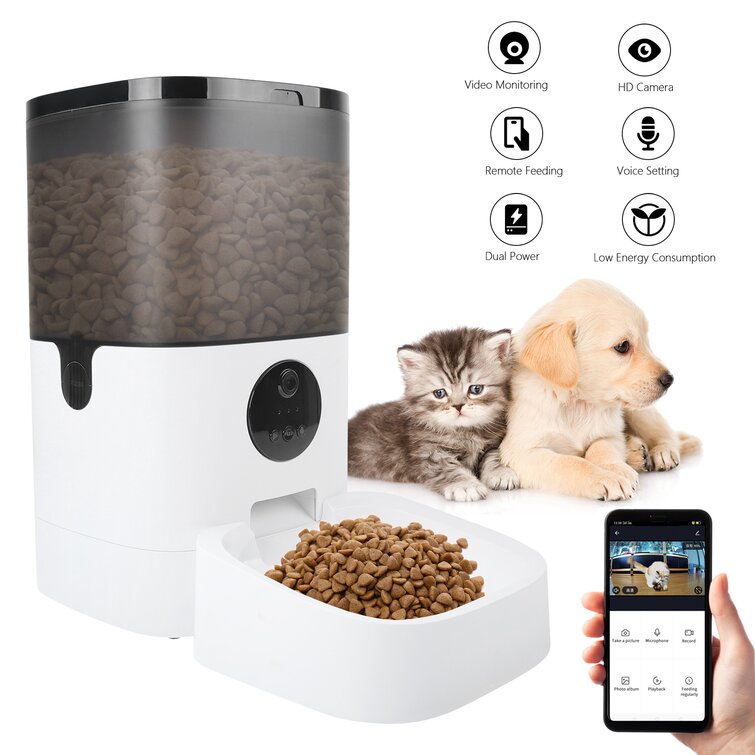 Treat Dispenser Dog Toys, Automatic Pet Feeder with Dual Power Supply and  Remote Co - Pet Automatic Feeders - New York, New York