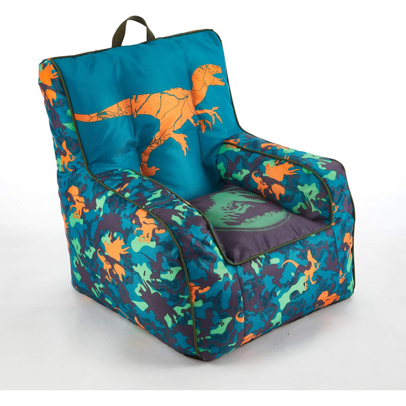 Fauteuil à billes avec passepoil et poignée de transport pour enfants Jurassic World